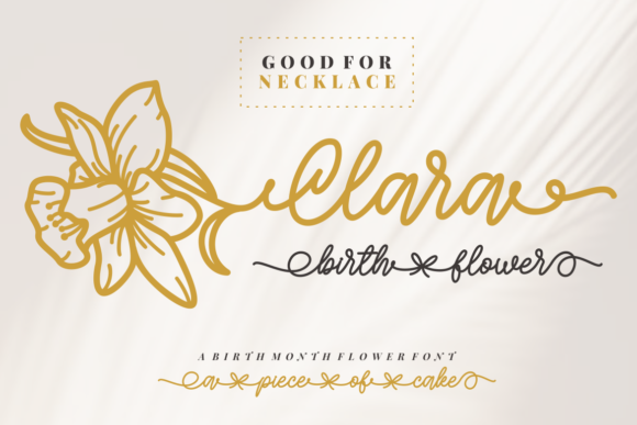 Clara Birth Flower: A Vintage Script Font for Editorial Elegance