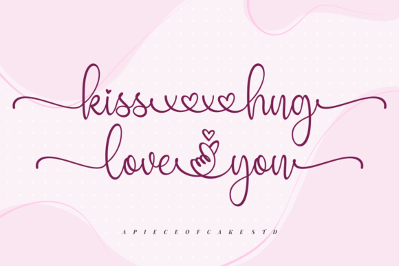 Kiss Hug Love You Font for Romantic Web Design and Branding